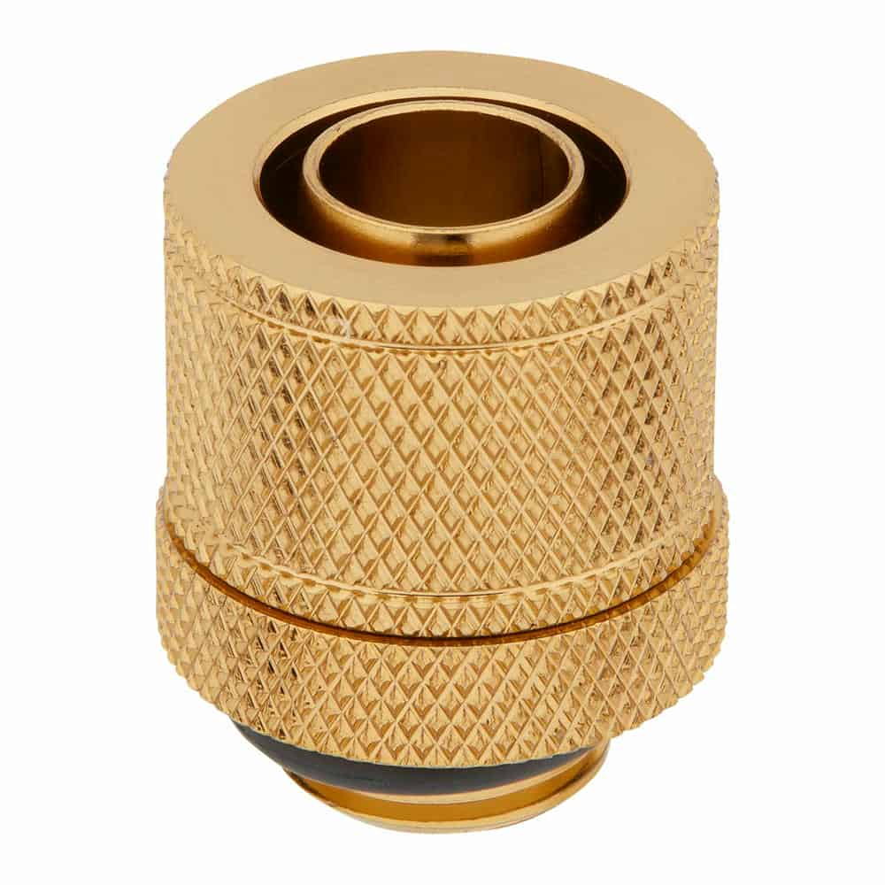 (image for) Corsair Hydro X XF Gold Brass 10/13mm G1/4" Softline Compression Fittings - Four Pack